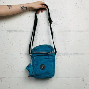 Kipling Vintage Blue Multi-Pocket Shoulder Bag
